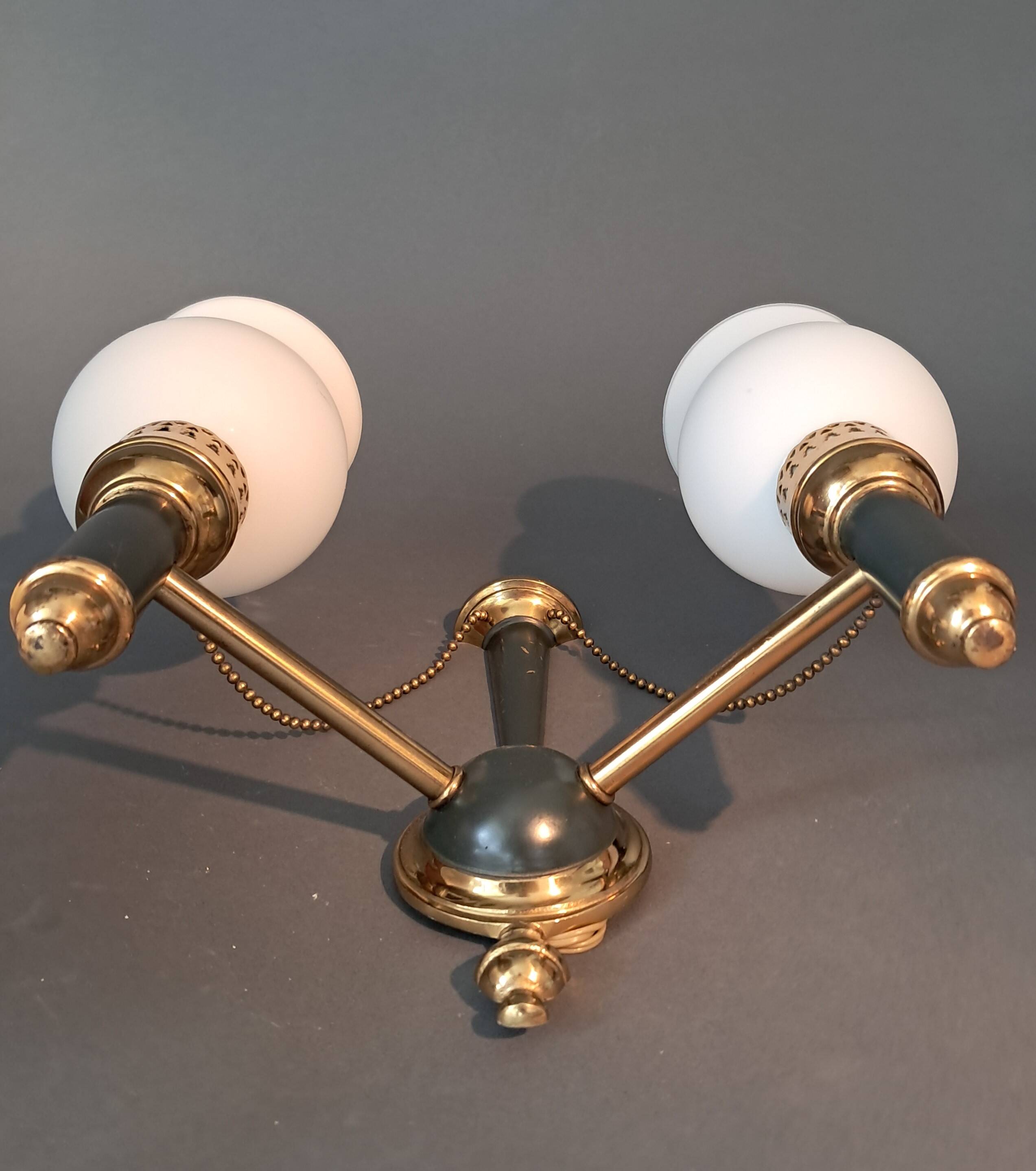 Pair of two-light sconces from Maison Lunel 1960.