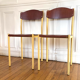 Pair of vintage industrial chair metal & wood, 1980