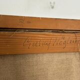 Original Swedish mid-century oil on canvas – “City” by Gustaf Höglund – vintage & framed – 80 × 70 cm