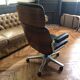 Office chair 1970 Stoll /Giroflex in black leather by Karl Ditter