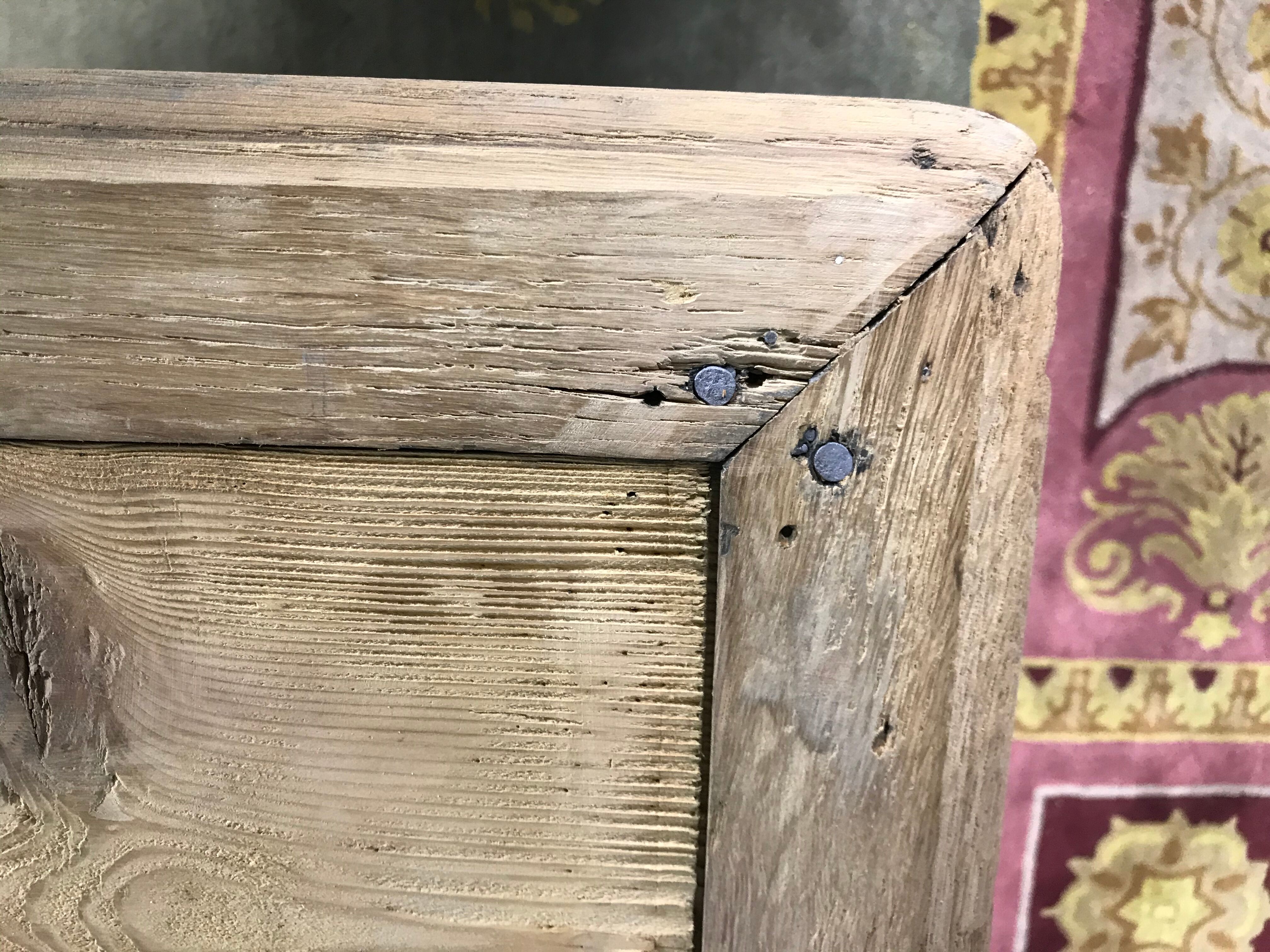 Table de ferme en chêne et sapin Louis Philippe aérogommée