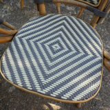 Ensemble de 6 fauteuils bistrot de terrasse en rotin type "parisienne".