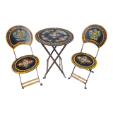 Set folding table and chairs metal Napoleon III style