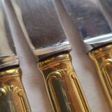 12 Table Knives in Gold Metal