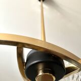 Chandelier 3 brass lights 1950