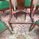 Suite de six chaises gondole en acajou de style empire