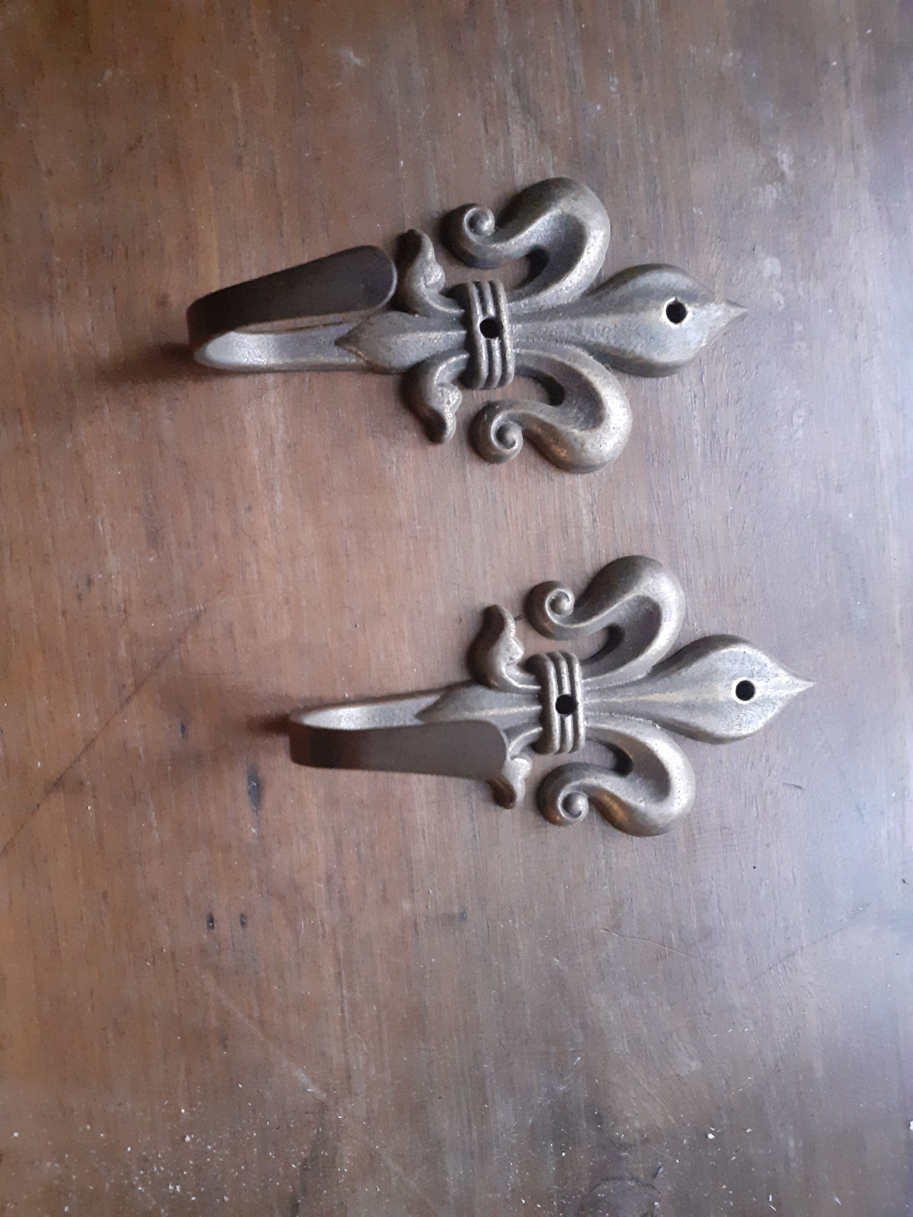 Vintage brass hooks