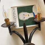 Wrought iron wall lights.