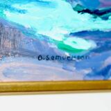 Swedish Original Oil On board Painting " Coastal Scene " by D. Samuelsson
