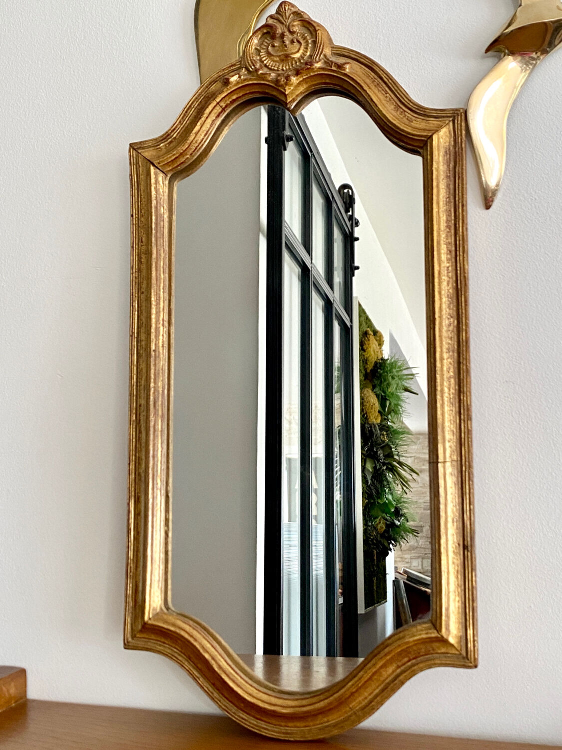 Old rectangular gilded mirror 43 x 21 cm