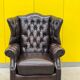 Vintage leather chesterfield wingback armchair (price is for one)