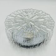 Massive modernist ceiling light in moulded glass
