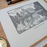 Printed in 1933, the castle of Azay-Le-Rideau, Indre-et-Loire.
