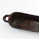 Hand-carved oval basket with handles - Popular work