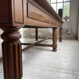 Solid walnut farmhouse castle table 1900 XXL