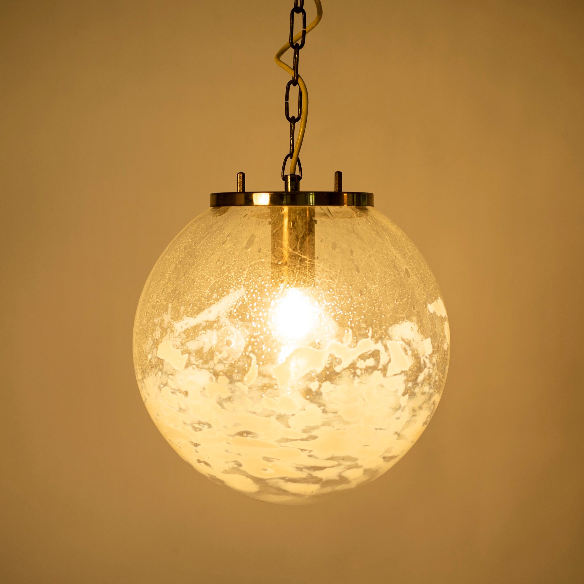 Art-glass ball chandelier by Kamenicky Senov, Czechoslovakia, 1970s