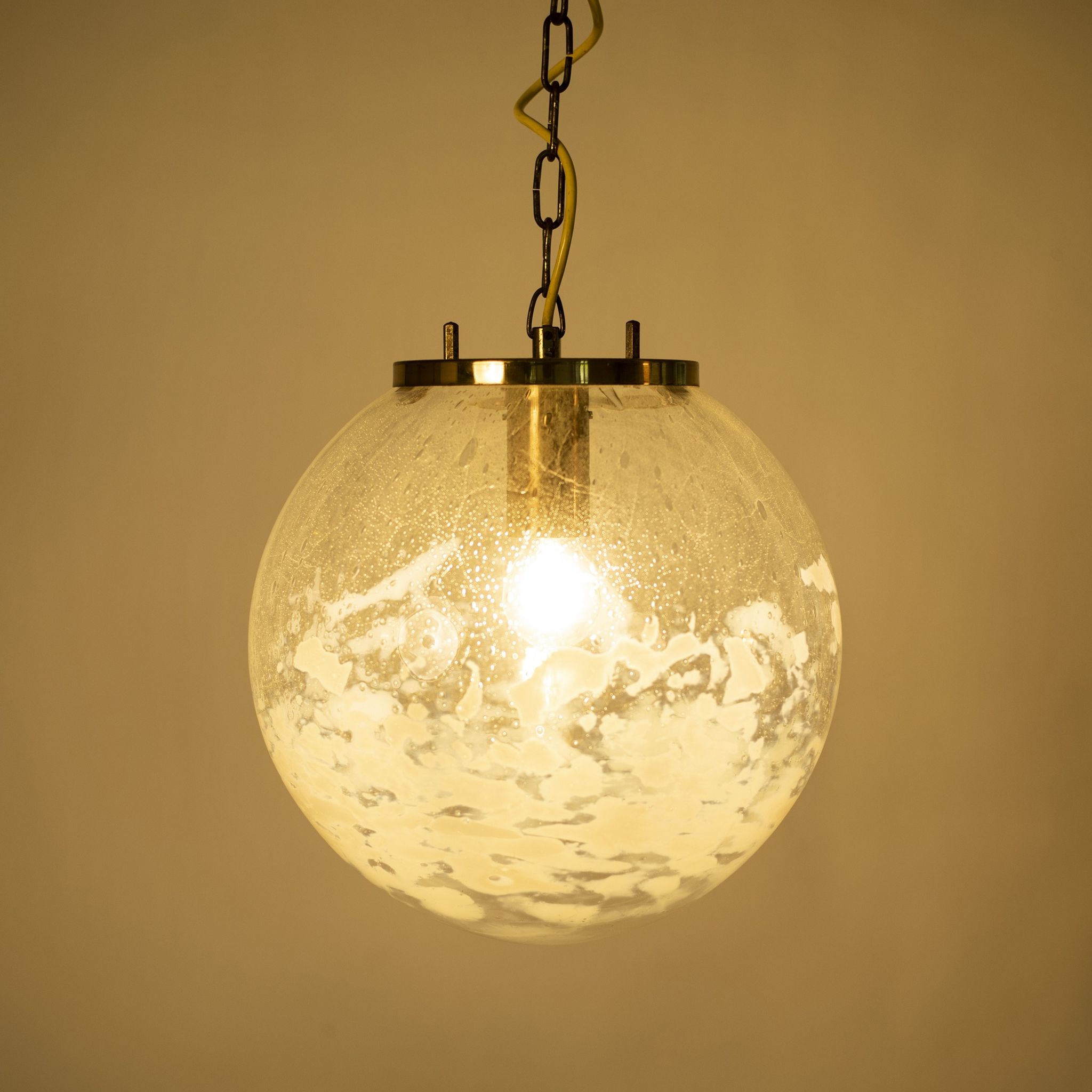 Art-glass ball chandelier by Kamenicky Senov, Czechoslovakia, 1970s