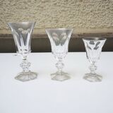 5 Verres à Pied en Cristal de Style Metternich H 13 cm