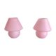 Paire de lampes champignon en verre