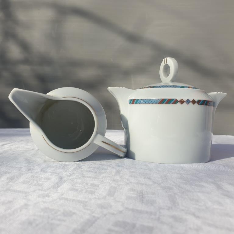 Sugar bowl and milk jug porcelain Létang & Rémy