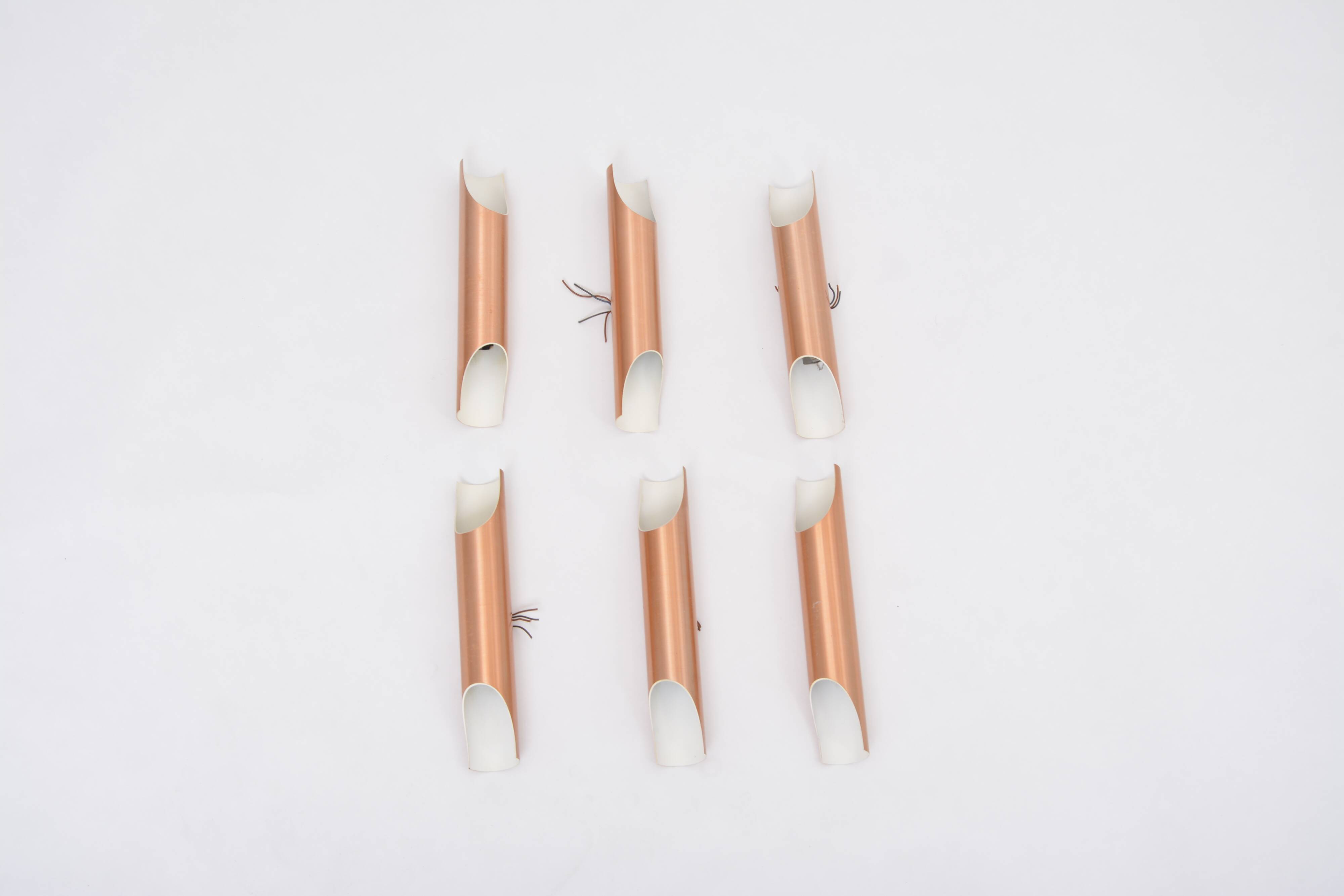 Set of six Midcentury Fuga metal wall light by Maija Liisa Komulainen for Raak