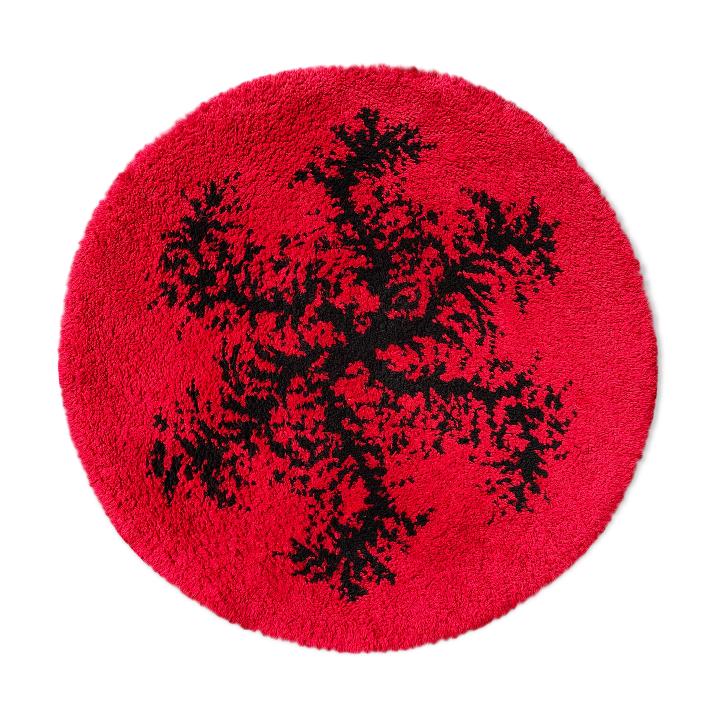 Round carpet vintage 70s wool