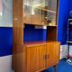 Storage cabinet with showcase of the 60s pedestal shelf