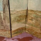 Screen with three painted leaves, 20th century