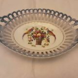 Irise blue bavaria lace faience basket