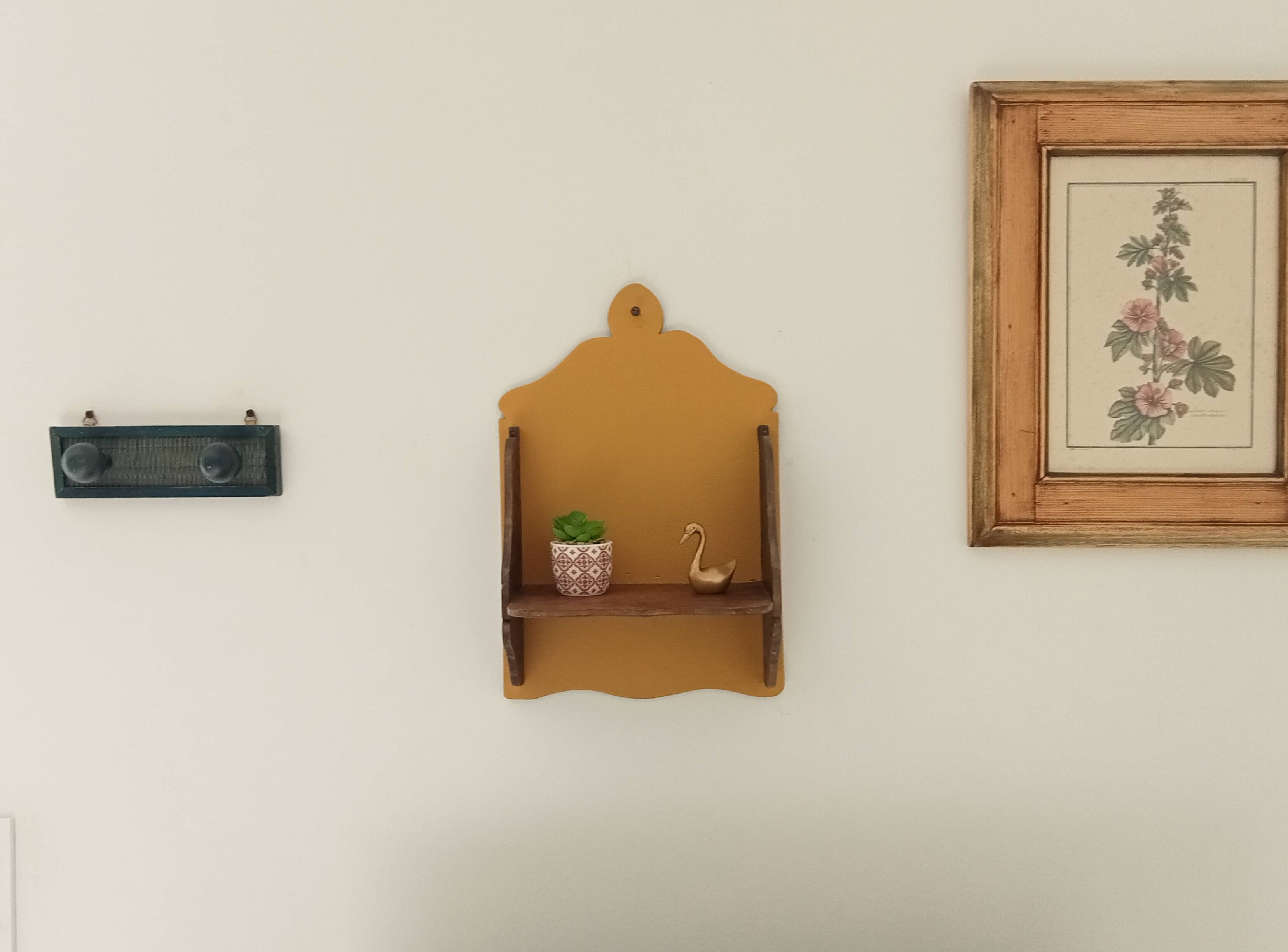 Antique wooden wall shelf