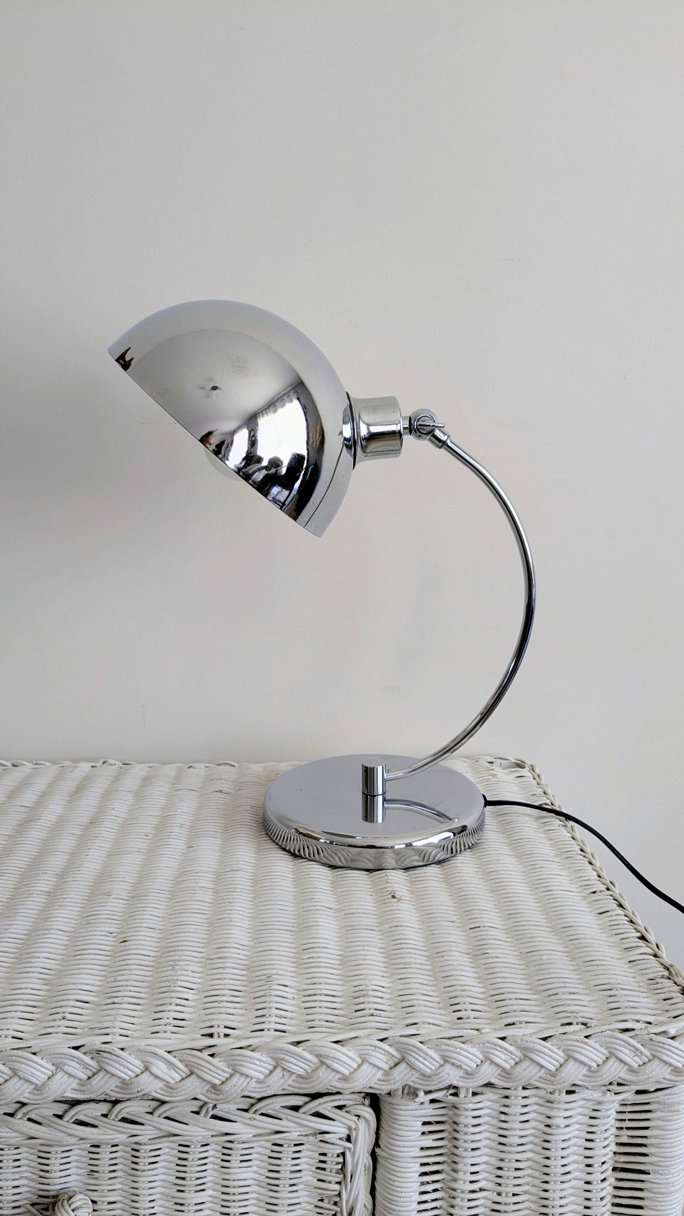 Vintage chrome desk lamp Space Age 1970s
