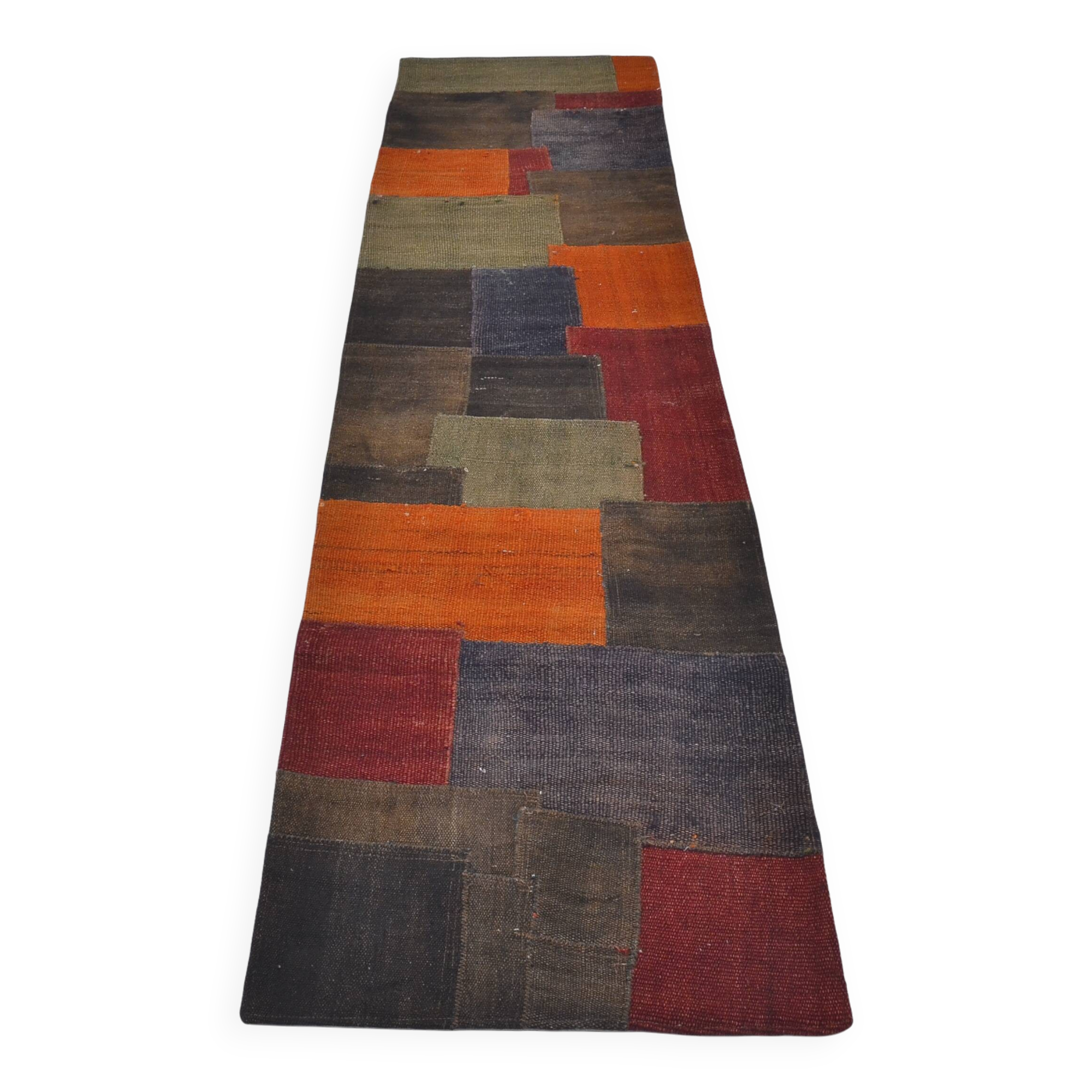 Colorful Vintage Wool Kilim Runner sku 3851