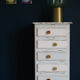 Semainier chest of drawers skated high wood blue and white - floral patterns