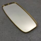 Mid-century modern german rockabilly golden wall mirror, 1970s