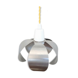 Flower pendant lamp in brushed steel 1970