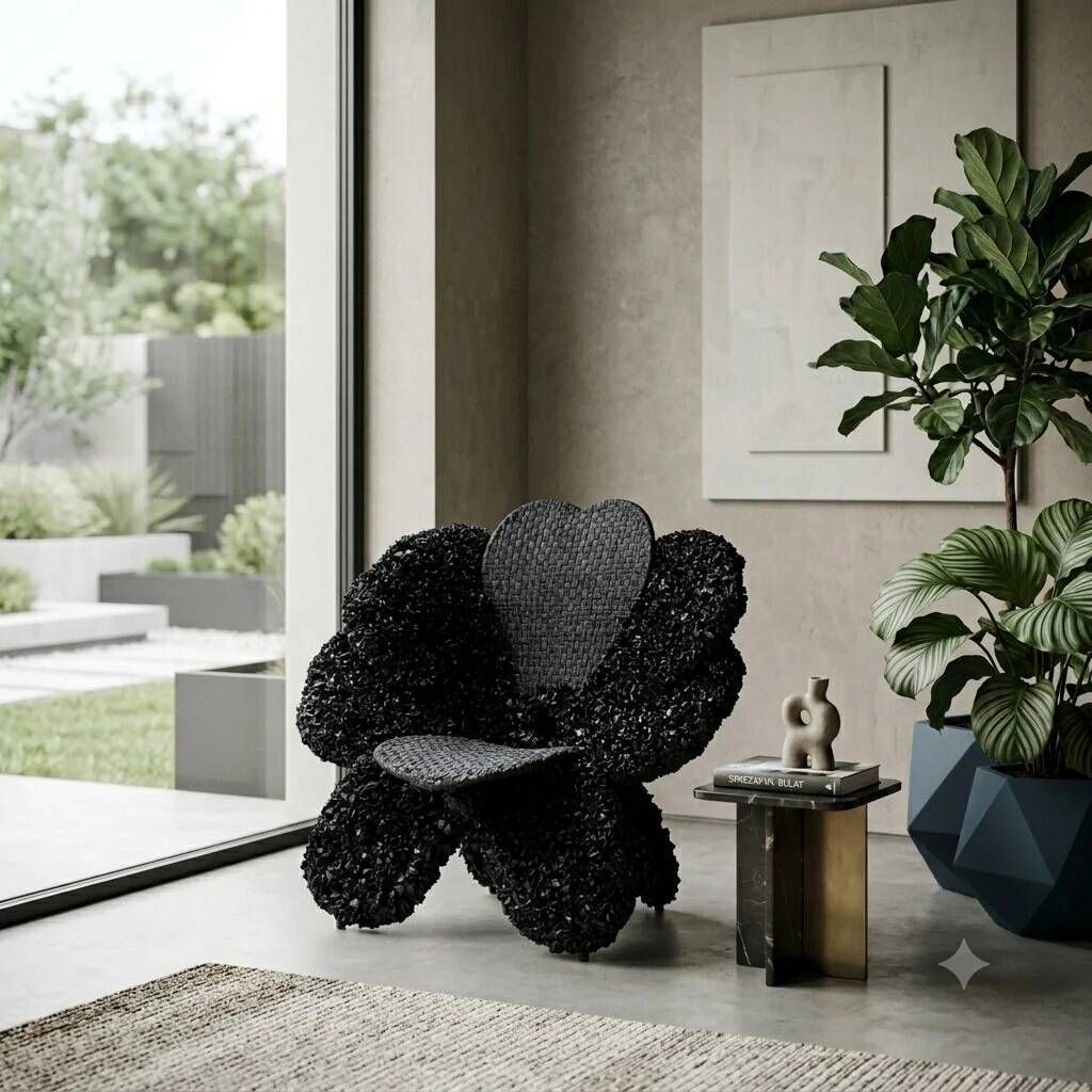 Fauteuil Fiore Bulat, série Tessuto, en fer, design Anacleto Spazzapan