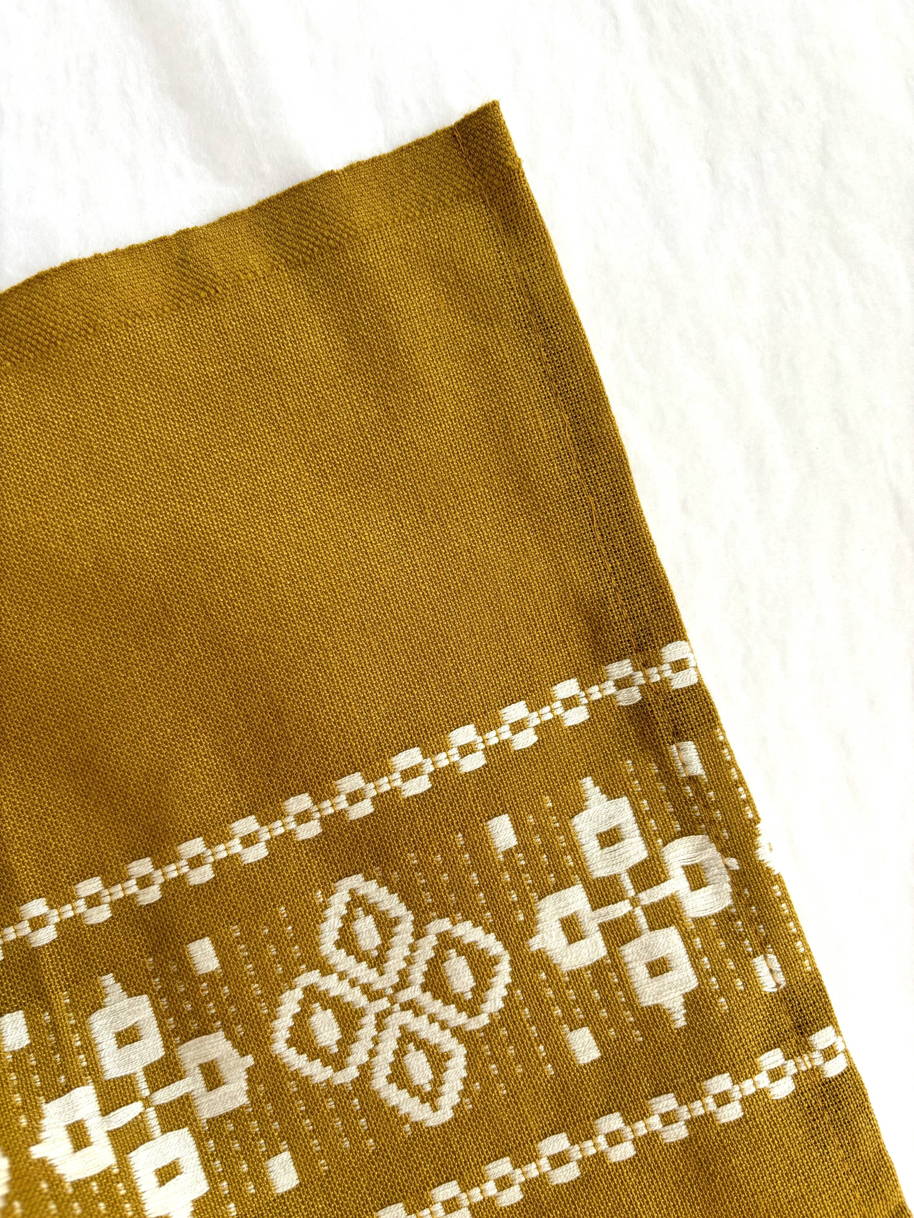 Basque pattern tablecloth, mustard