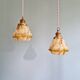 Duo de suspensions Art Déco en opaline et ouraline, 1920-30