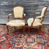 N.T Porrot Pair Of Armchairs In Natural Wood Of Louis XV xviii period Eme Century