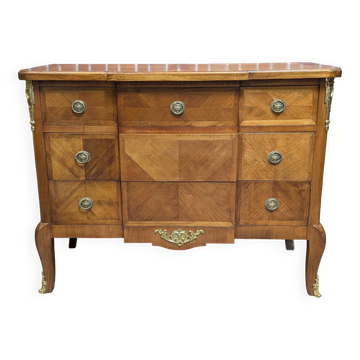 Transitional style inlaid chest of drawers
