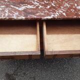 Chest of drawers light oak marble top