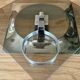 Space age 1970 vintage rotating cheese platter smoked glass chrome