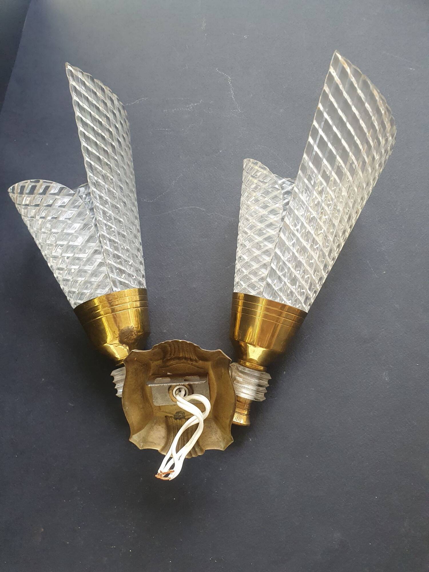 Pair of double light wall sconces from the 1960s.