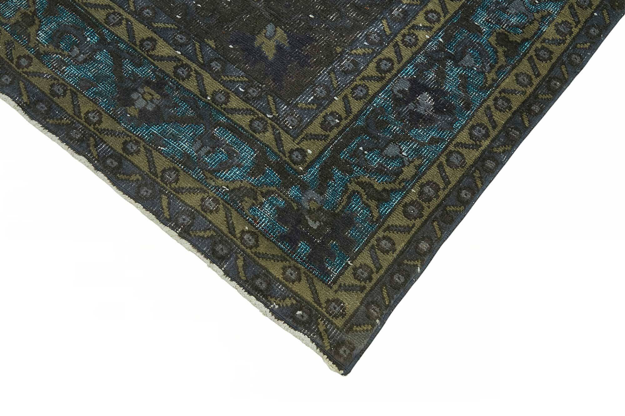 Overdyed Wool Vintage Handmade Carved Rug 169 cm x 288 cm