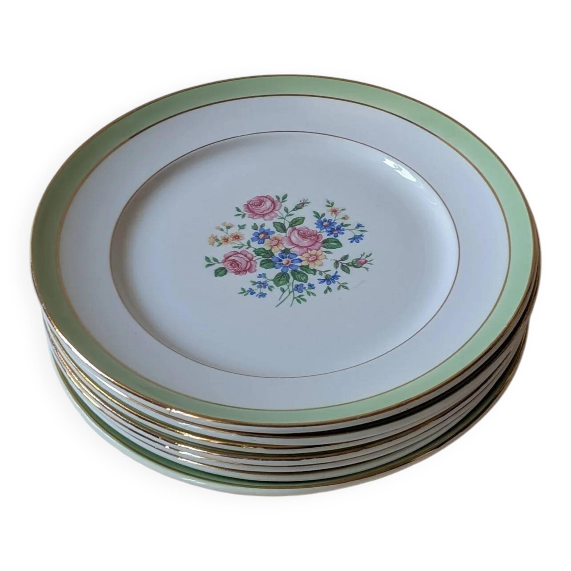Ensemble de 7 assiettes plates - Orchies - Moulin des loups