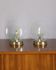 Pair of Vintage 1950s Brass and Glass Table Lamps, Italian Design
