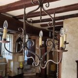 Lustre forgé ancien 6 feux