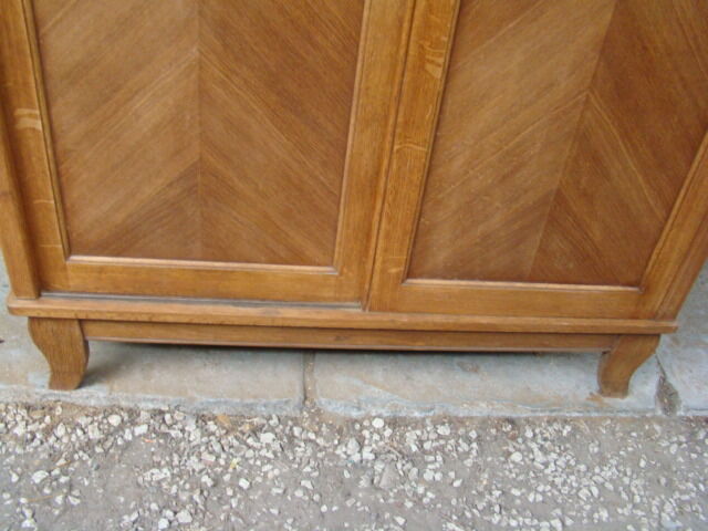 Sliding cabinet veneered vintage oak 50/60