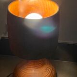 Carved massive wooden lamp
