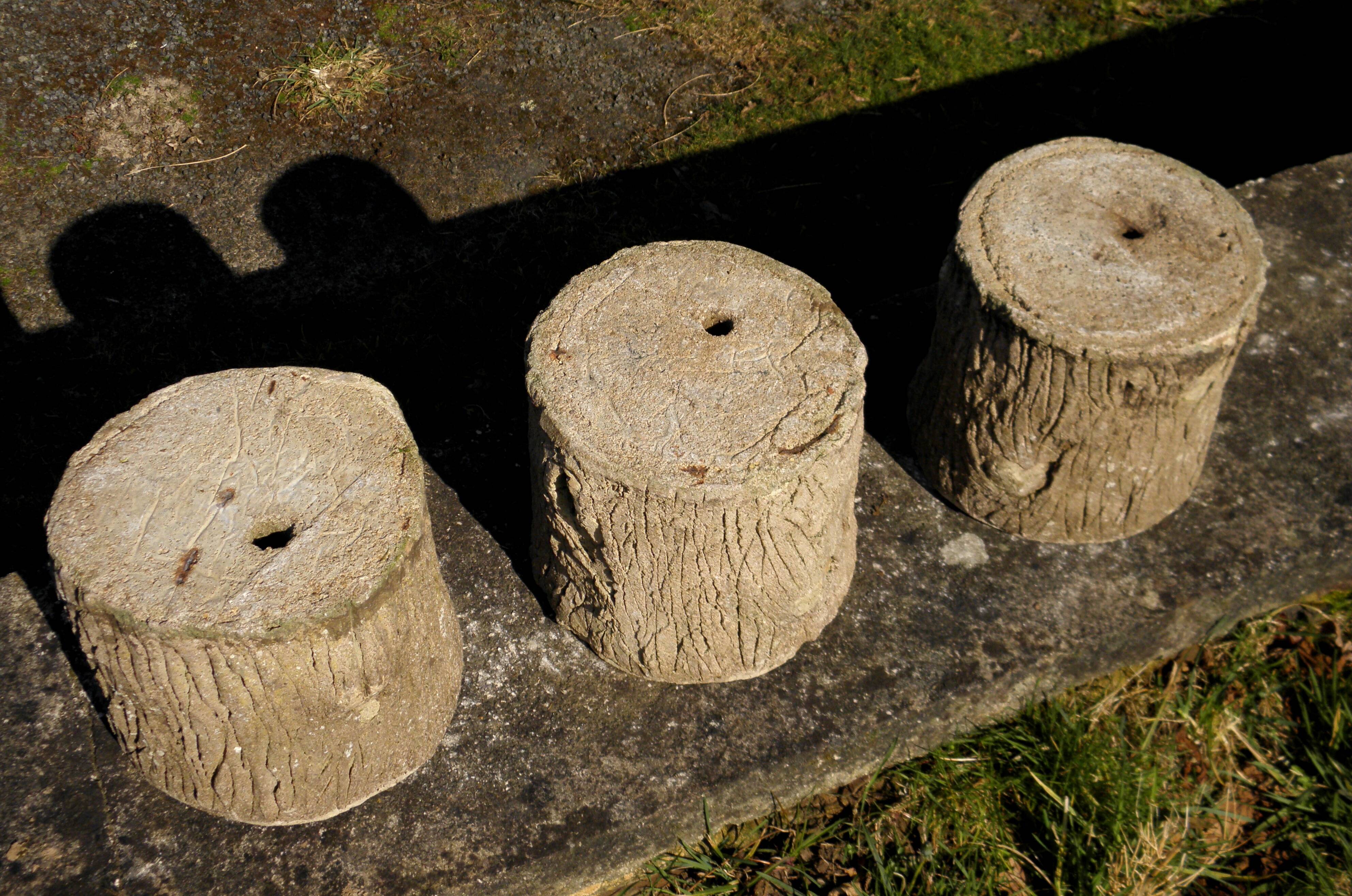 3 "trunk" planters, 1960s